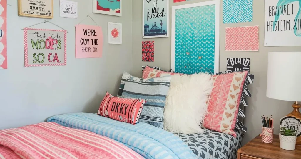 Easy DIY dorm room decor with washi tape wall art